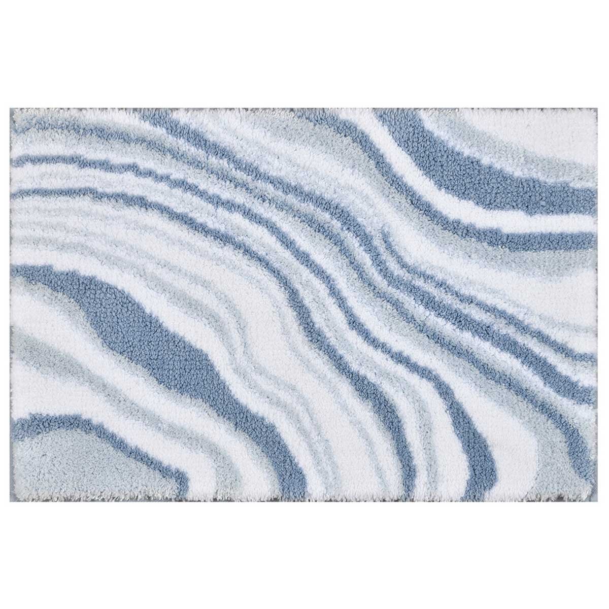Riviera Marble Print Bathmat 40 x 60cm 2 Pack Blue