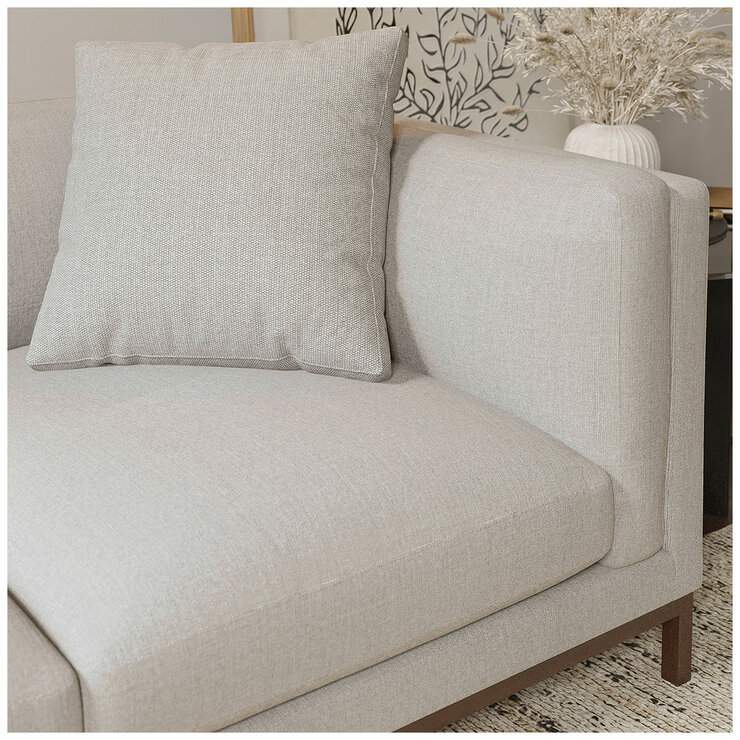 Valencia Bergen Fabric Sectional Lounge Left Chaise Beige Valencia Bergen Fabric Sectional Lounge Left Chaise Beige