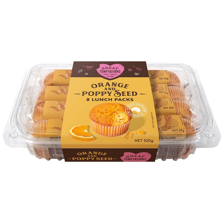 Great Temptations Orange and Poppyseed 8x65g Great Temptations Orange and Poppyseed 8x65g