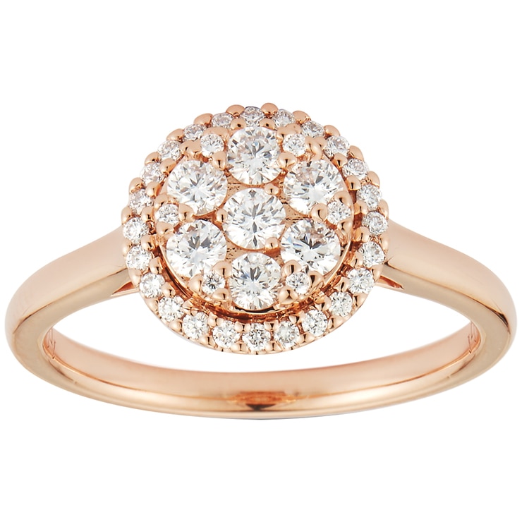 Round Brilliant 0.52ctw 18KT Rose Gold Diamond Ring Costco Australia