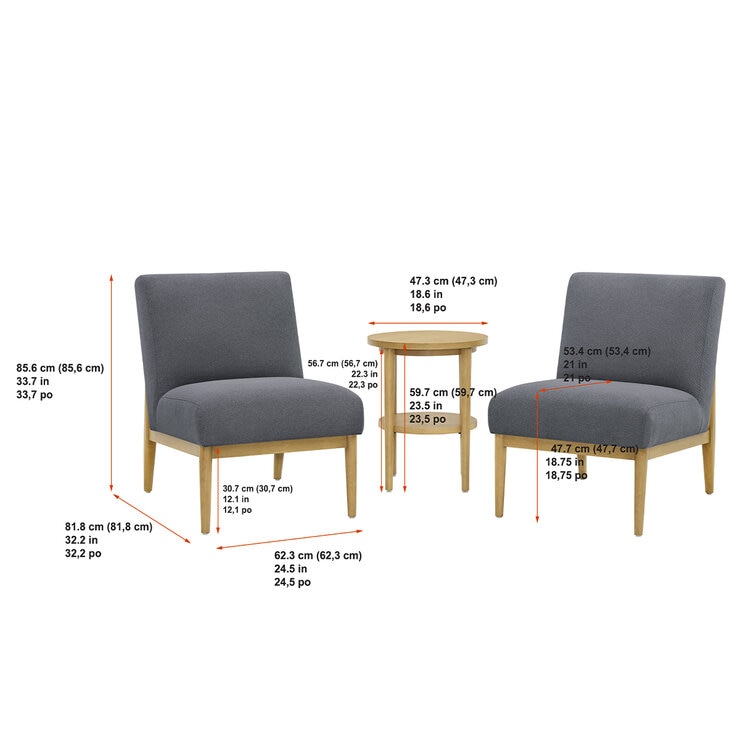 Thomasville Fabric Chair And Accent 3 Piece Table Set