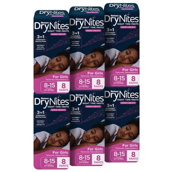 Huggies Drynites Night Time Pants For Girls Size 8-15 Years 48 Pants