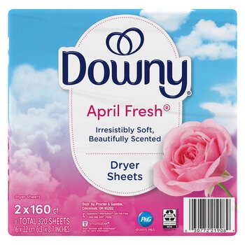 Downy April Fresh Fabric Softener Dryer Sheets 2 x 160 Pack