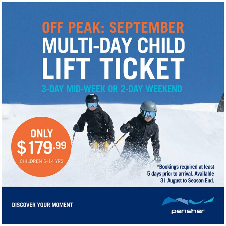 Perisher Lift Ticket Off Peak Season Child 2 or 3 Day Perisher Lift Ticket Off Peak Season Child 2 or 3 Day