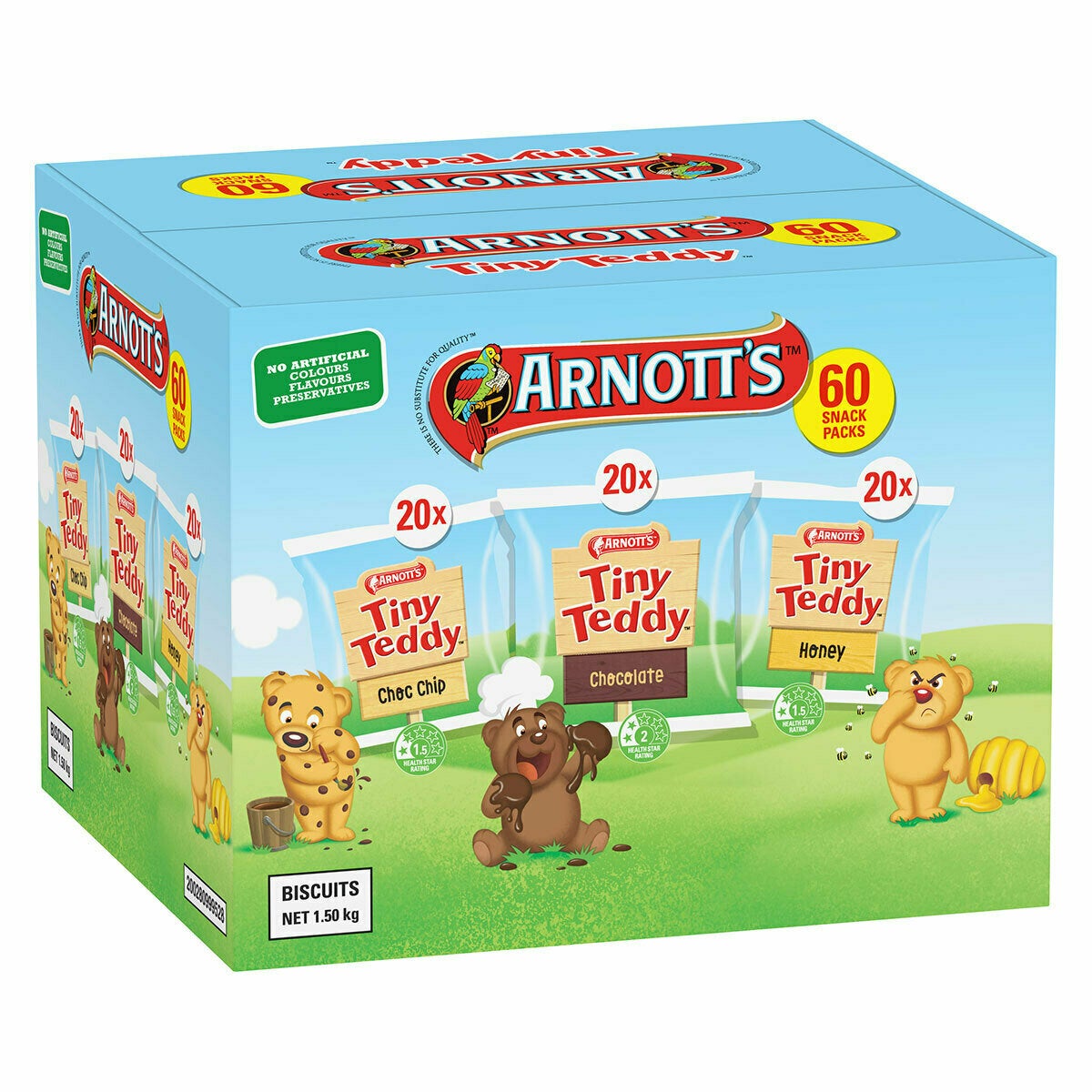 Arnott's Tiny Teddy Biscuits Variety Pack 60 x 25g Arnott's Tiny Teddy Biscuits Variety Pack 60 x 25g