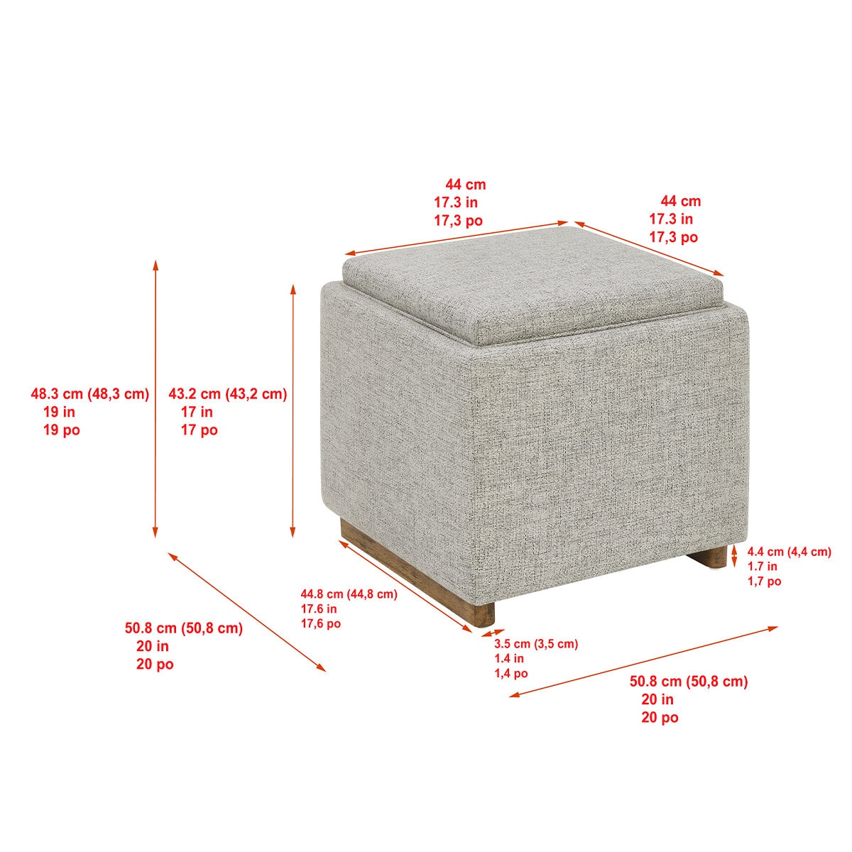 Thomasville Fabric Storage Ottoman
